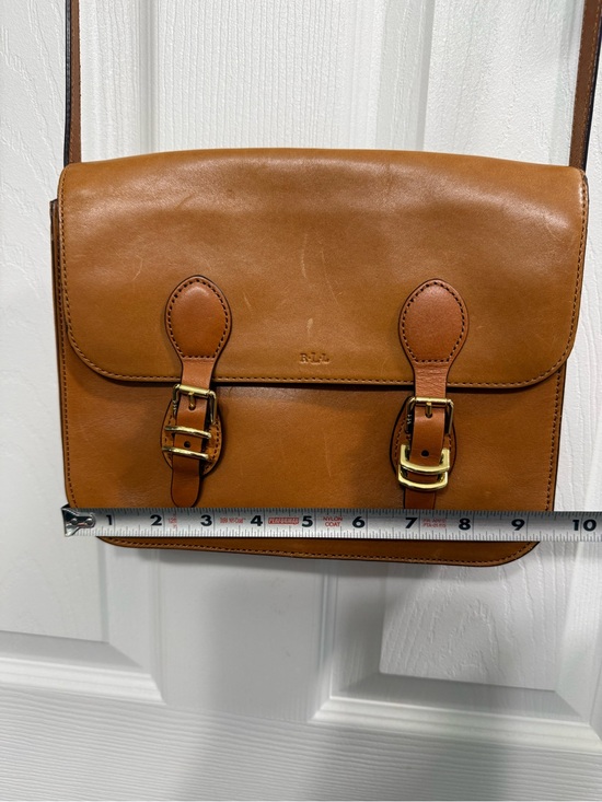 Lauren Ralph Lauren Handbags - Lauren Ralph Lauren Cognac Leather Shoulder Bag with Buckle Detail